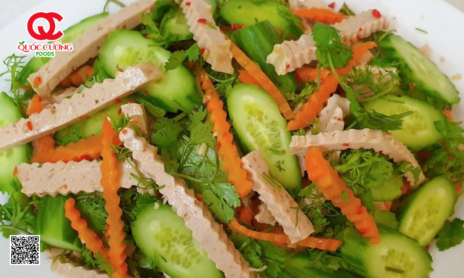 gỏi giò lụa dưa chuột